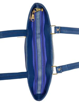 blue leatherette (pu) regular handbag - 15737062 - Standard Image - 4