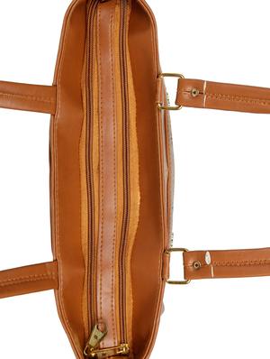 brown leatherette (pu) regular handbag - 15737064 - Standard Image - 4