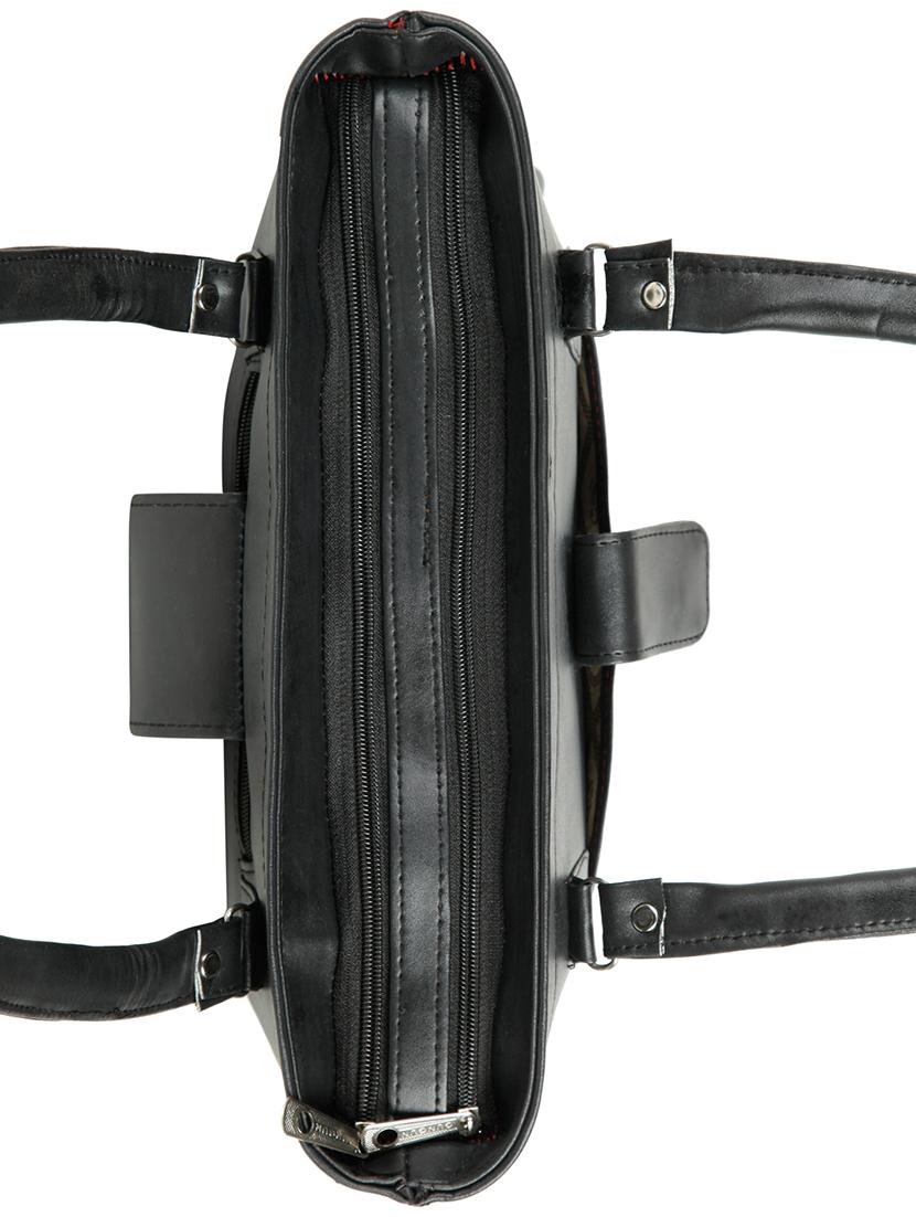 black leatherette (pu) regular handbag - 15737066 - Zoom Image - 4