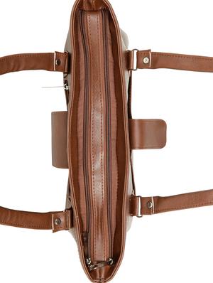 tan leatherette (pu) regular handbag - 15737067 - Standard Image - 4