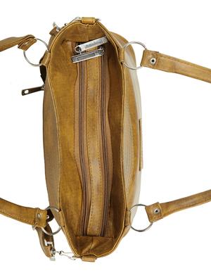 brown leatherette (pu) regular handbag - 15737069 - Standard Image - 4