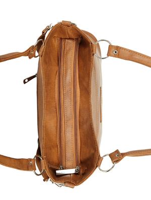 tan leatherette (pu) regular handbag - 15737070 - Standard Image - 4