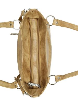 beige leatherette (pu) regular handbag - 15737071 - Standard Image - 4