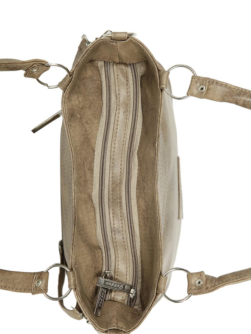 brown leatherette (pu) regular handbag - 15737073 - Zoom Image - 4