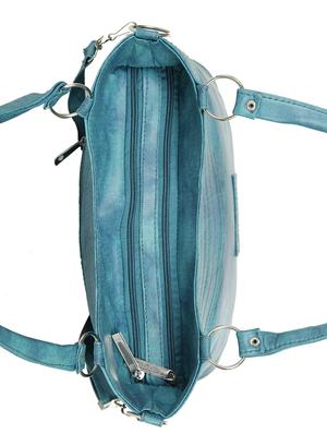 blue leatherette (pu) regular handbag - 15737074 - Standard Image - 4