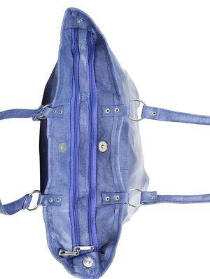 blue leatherette (pu) regular handbag - 15737075 - Standard Image - 4