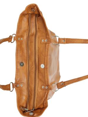 tan leatherette (pu) regular handbag - 15737076 - Standard Image - 4
