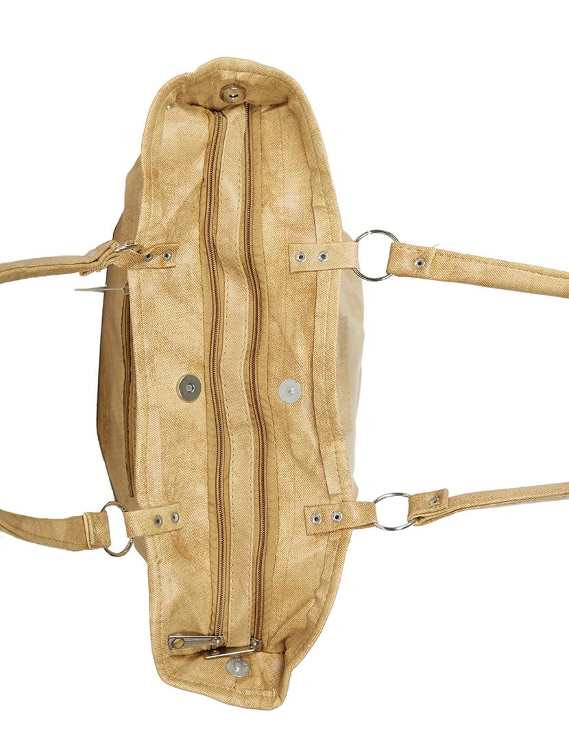 beige leatherette (pu) regular handbag - 15737078 - Zoom Image - 4