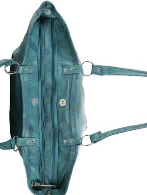 blue leatherette (pu) regular handbag - 15737080 - Standard Image - 4