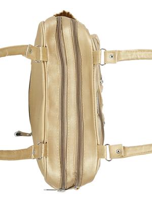 gold leatherette (pu) regular handbag - 15737083 - Standard Image - 4