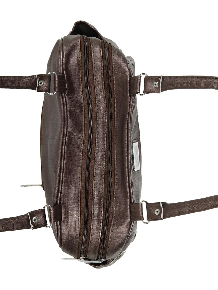 brown leatherette (pu) regular handbag - 15737085 - Zoom Image - 4
