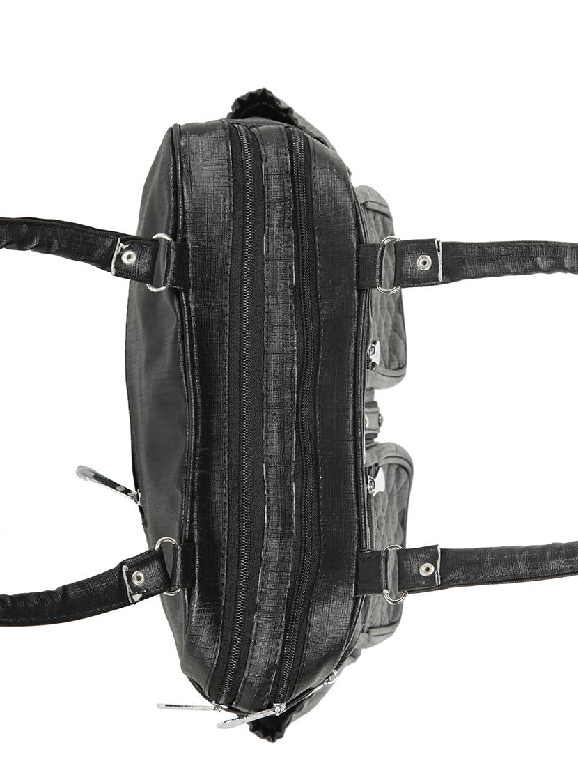 black leatherette (pu) regular handbag - 15737086 - Zoom Image - 4