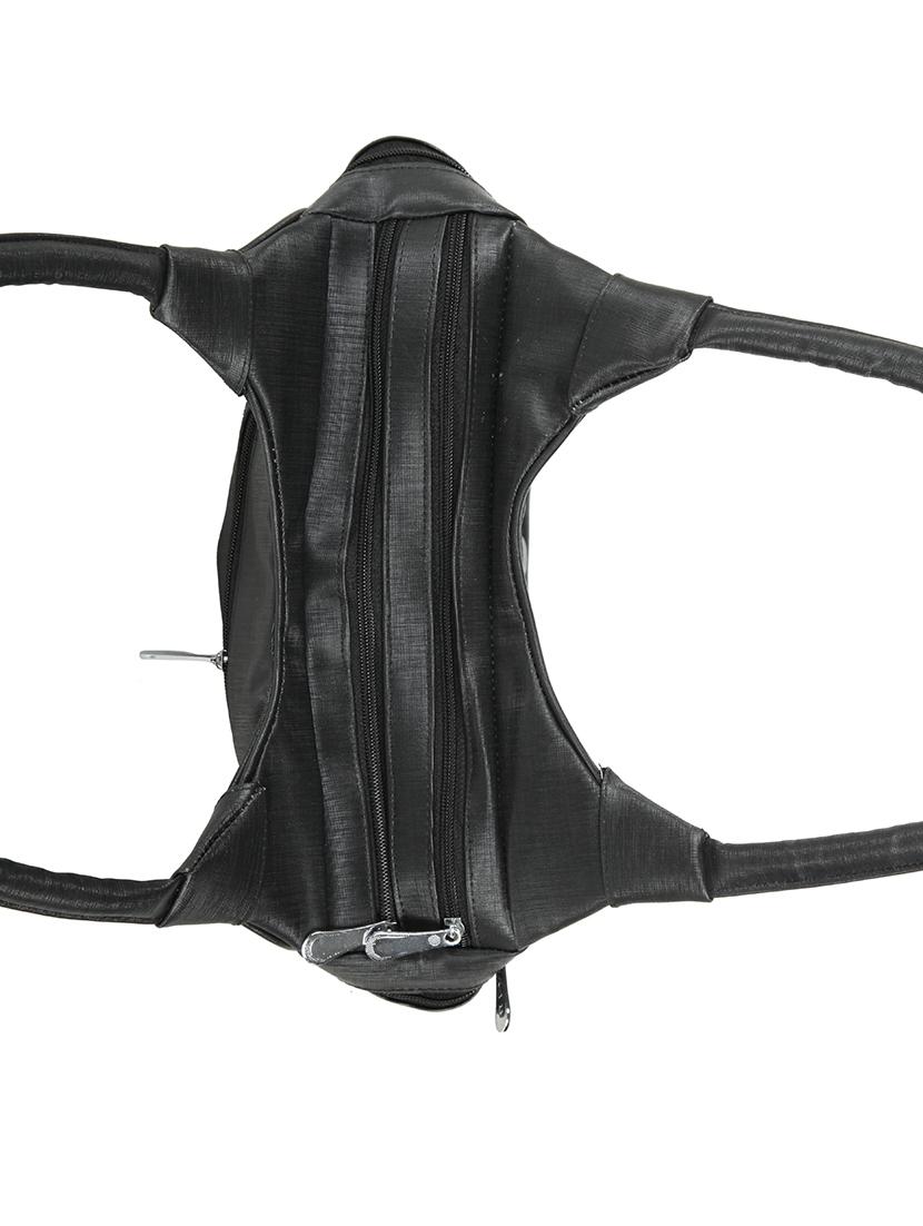 black leatherette (pu) regular handbag - 15737091 - Zoom Image - 4