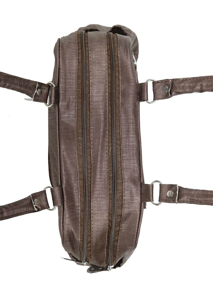 brown leatherette (pu) regular handbag - 15737099 - Zoom Image - 4