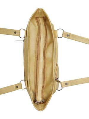 gold leatherette (pu) regular handbag - 15737101 - Standard Image - 4