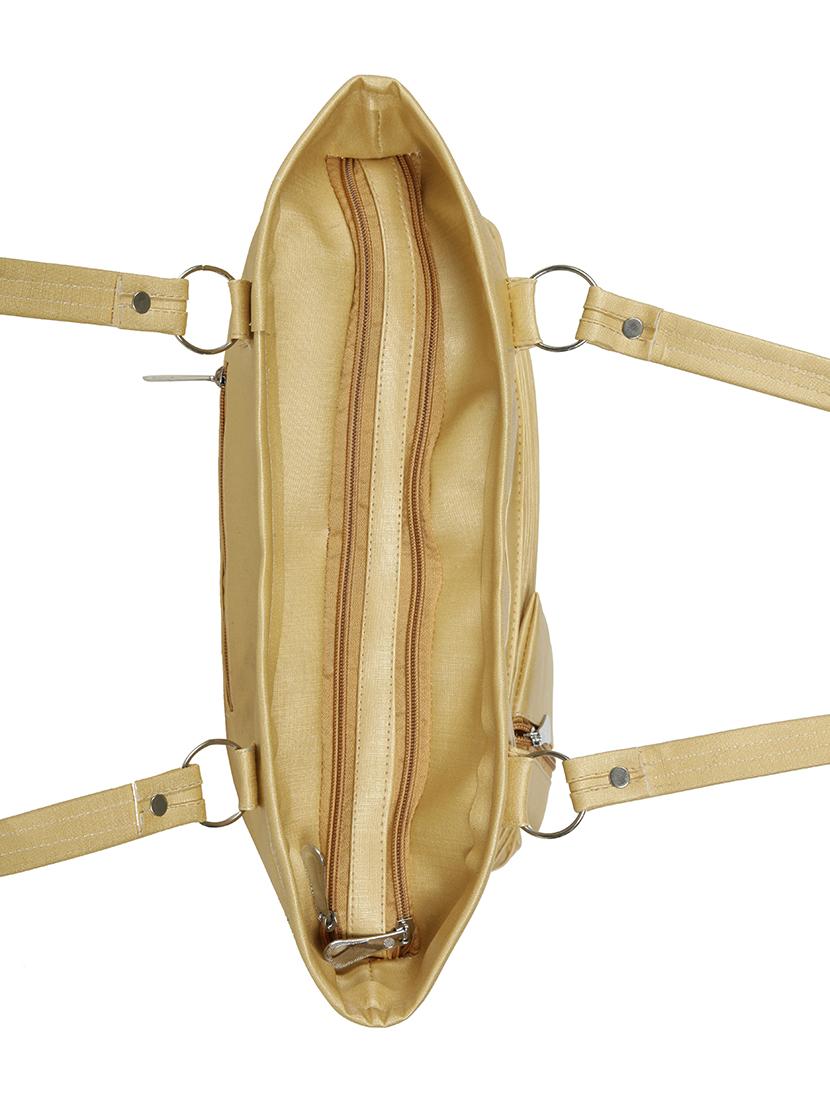 gold leatherette (pu) regular handbag - 15737101 - Zoom Image - 4