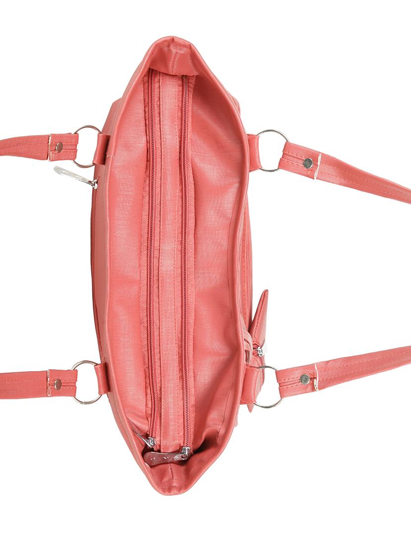 pink leatherette (pu) regular handbag - 15737103 - Zoom Image - 4