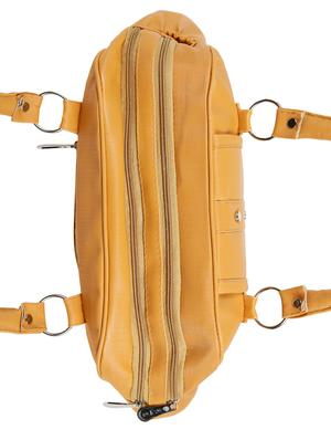 yellow leatherette (pu) regular handbag - 15737106 - Standard Image - 4