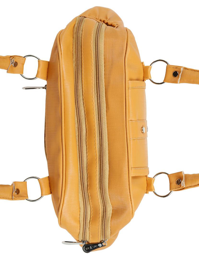 yellow leatherette (pu) regular handbag - 15737106 - Zoom Image - 4