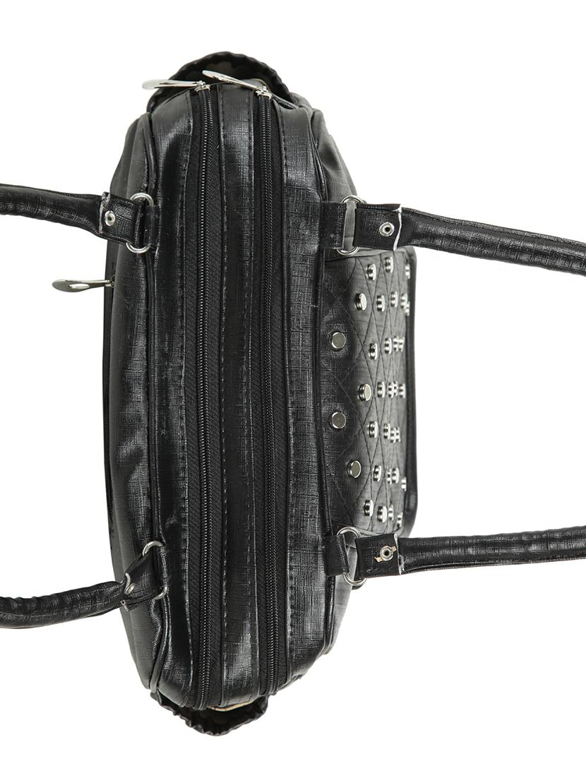 black leatherette (pu) regular handbag - 15737108 - Zoom Image - 4