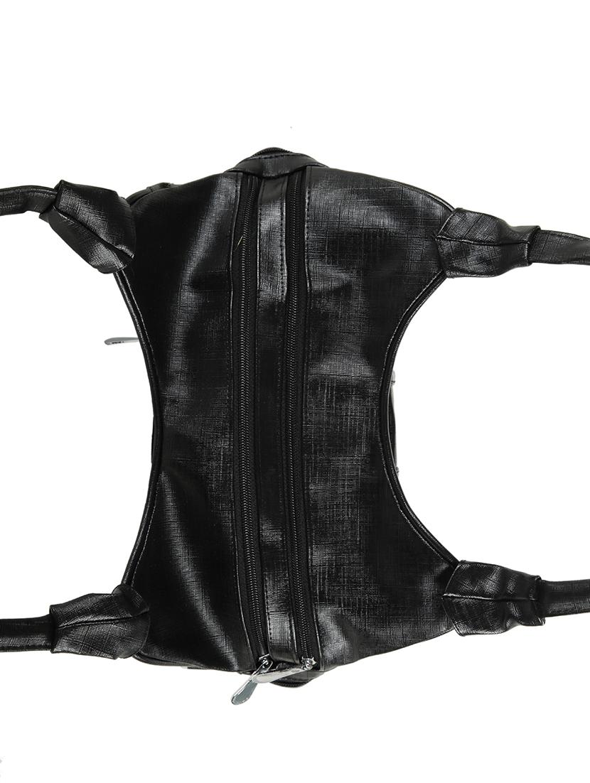 black leatherette (pu) regular handbag - 15737113 - Zoom Image - 4