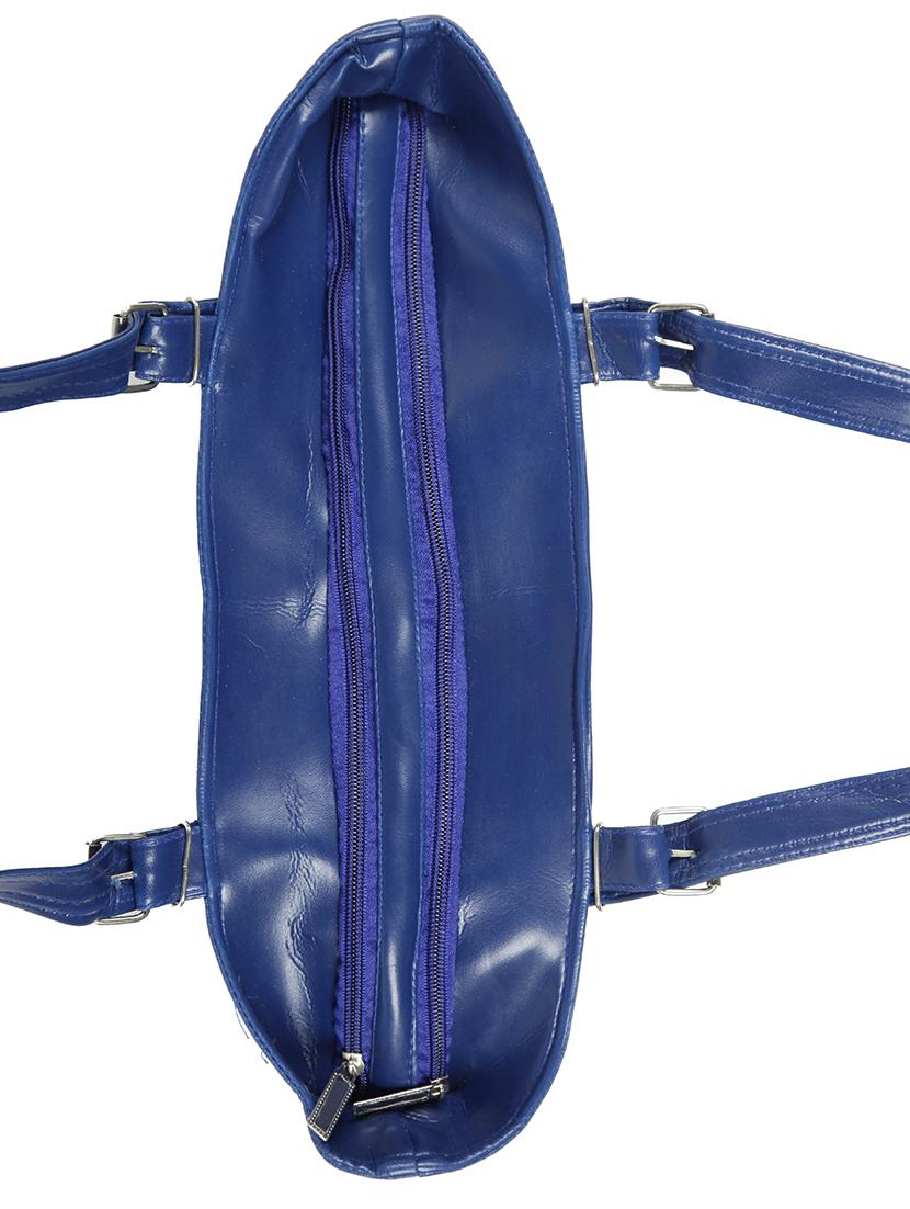 blue leatherette (pu) combo handbag - 15737114 - Zoom Image - 4