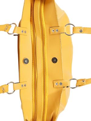 yellow leatherette (pu) regular handbag - 15737116 - Standard Image - 4