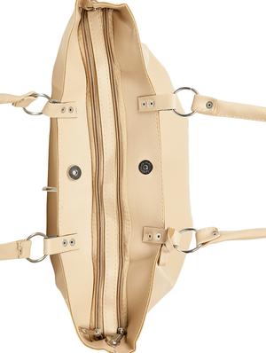 beige leatherette (pu) regular handbag - 15737117 - Standard Image - 4
