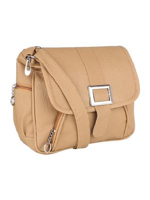 beige leatherette (pu) regular sling bag - 15737260 - Standard Image - 4