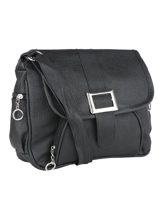 black leatherette (pu) regular sling bag - 15737261 - Zoom Image - 4
