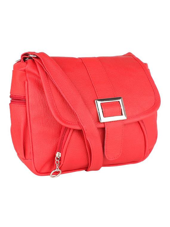 red leatherette (pu) regular sling bag - 15737262 - Zoom Image - 4