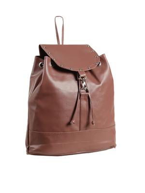 brown leatherette (pu) fashion backpack - 15737523 - Standard Image - 4