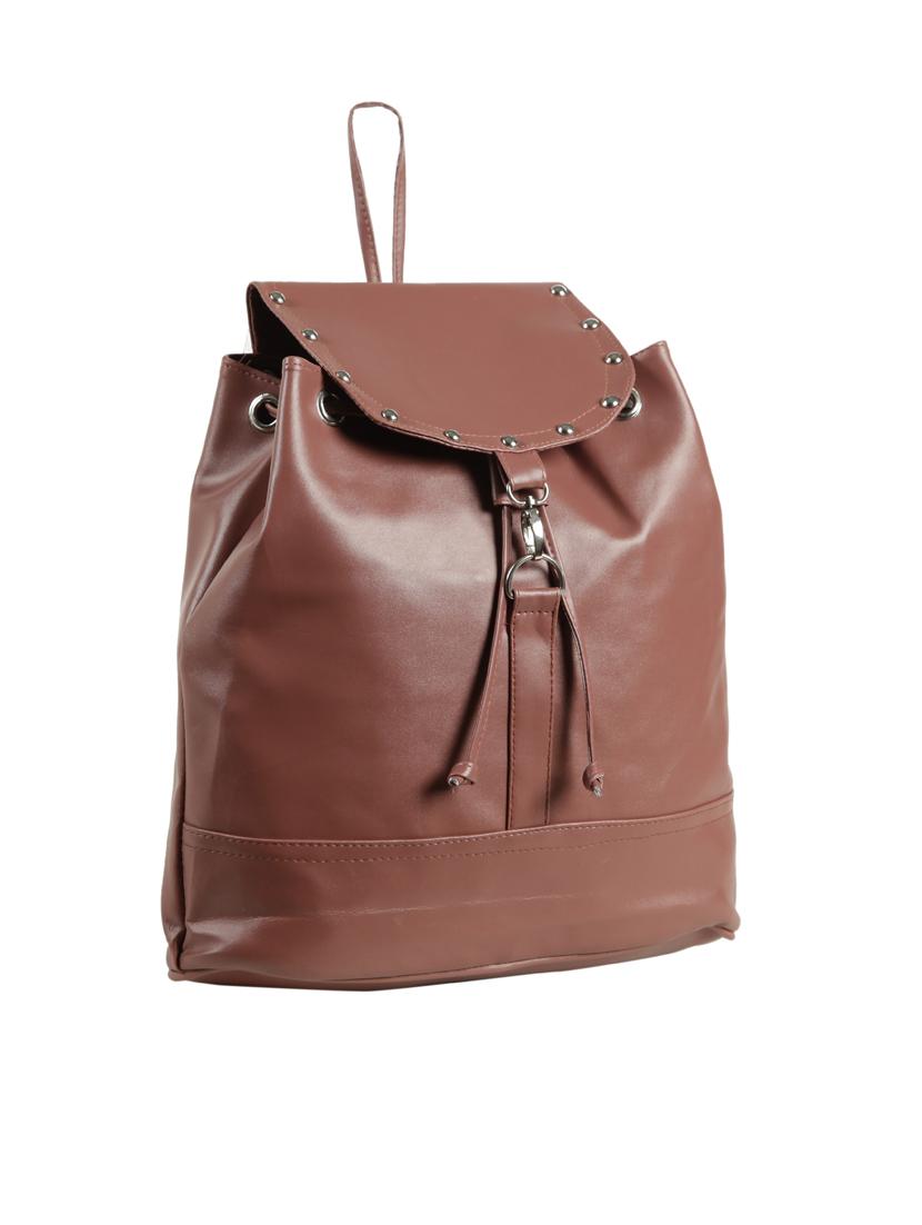 brown leatherette (pu) fashion backpack - 15737523 - Zoom Image - 4