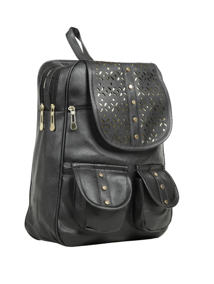 black leatherette (pu) fashion backpack - 15737532 - Zoom Image - 4