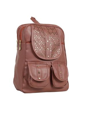 brown leatherette (pu) fashion backpack - 15737533 - Standard Image - 4
