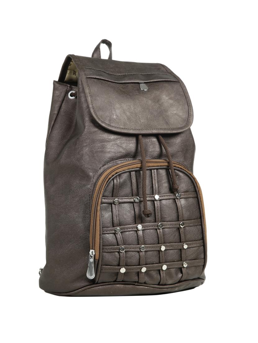 brown leatherette (pu) fashion backpack - 15737536 - Zoom Image - 4