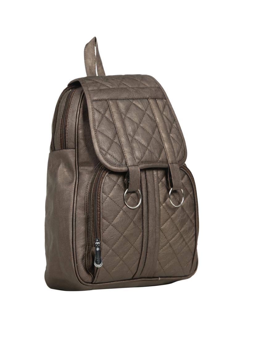 brown leatherette (pu) fashion backpack - 15737544 - Zoom Image - 4