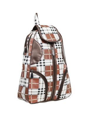 brown leatherette (pu) fashion backpack - 15737547 - Standard Image - 4