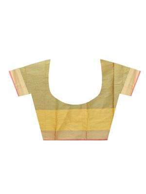 floral chanderi banarasi saree with blouse - 15737563 - Standard Image - 4