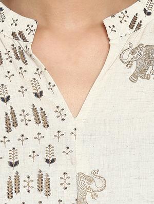 Printed asymmetric kurta palazzo set - 15737581 - Standard Image - 4
