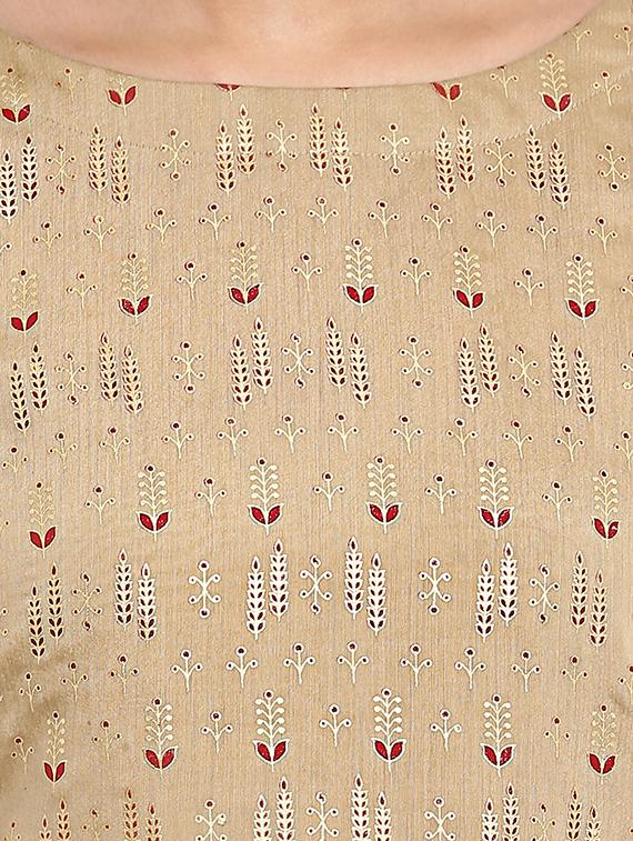 Block printed high-low kurta palazzo set - 15737587 - Zoom Image - 4