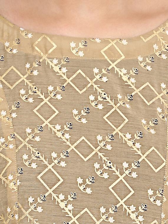 Foil printed layered kurta with palazzo set - 15737589 - Zoom Image - 4