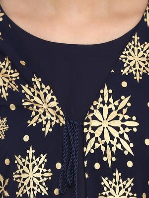 Foil printed layered kurta with palazzo set - 15737592 - Standard Image - 4