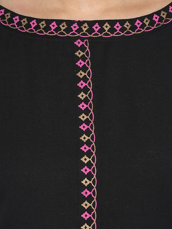 Color block kurta with palazzo set - 15737595 - Zoom Image - 4