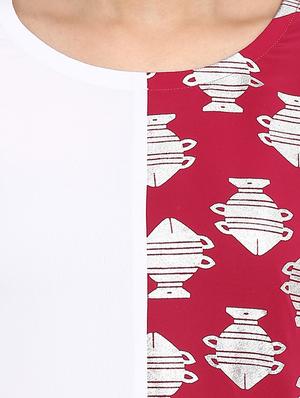 Foil printed color block kurta palazzo set - 15737599 - Standard Image - 4