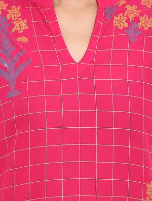 Foil printed kurta with palazzo set - 15737602 - Standard Image - 4