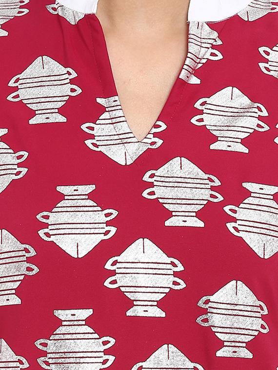 Foil printed kurta with palazzo set - 15737603 - Zoom Image - 4