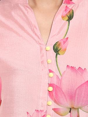 Floral printed kurta with palazzo set - 15737604 - Standard Image - 4
