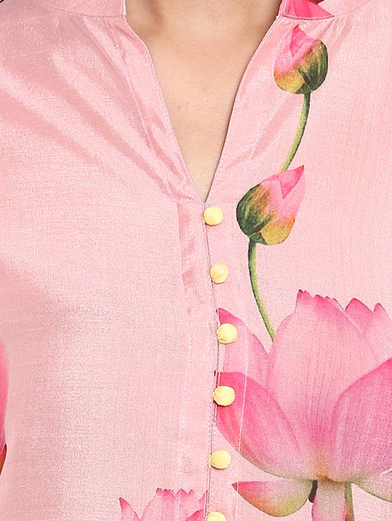 Floral printed kurta with palazzo set - 15737604 - Zoom Image - 4