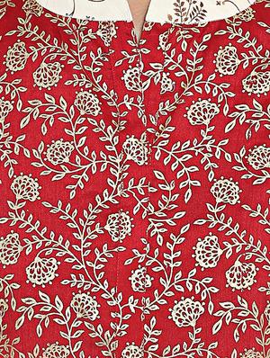 Printed chanderi kurta with palazzo set - 15737608 - Standard Image - 4
